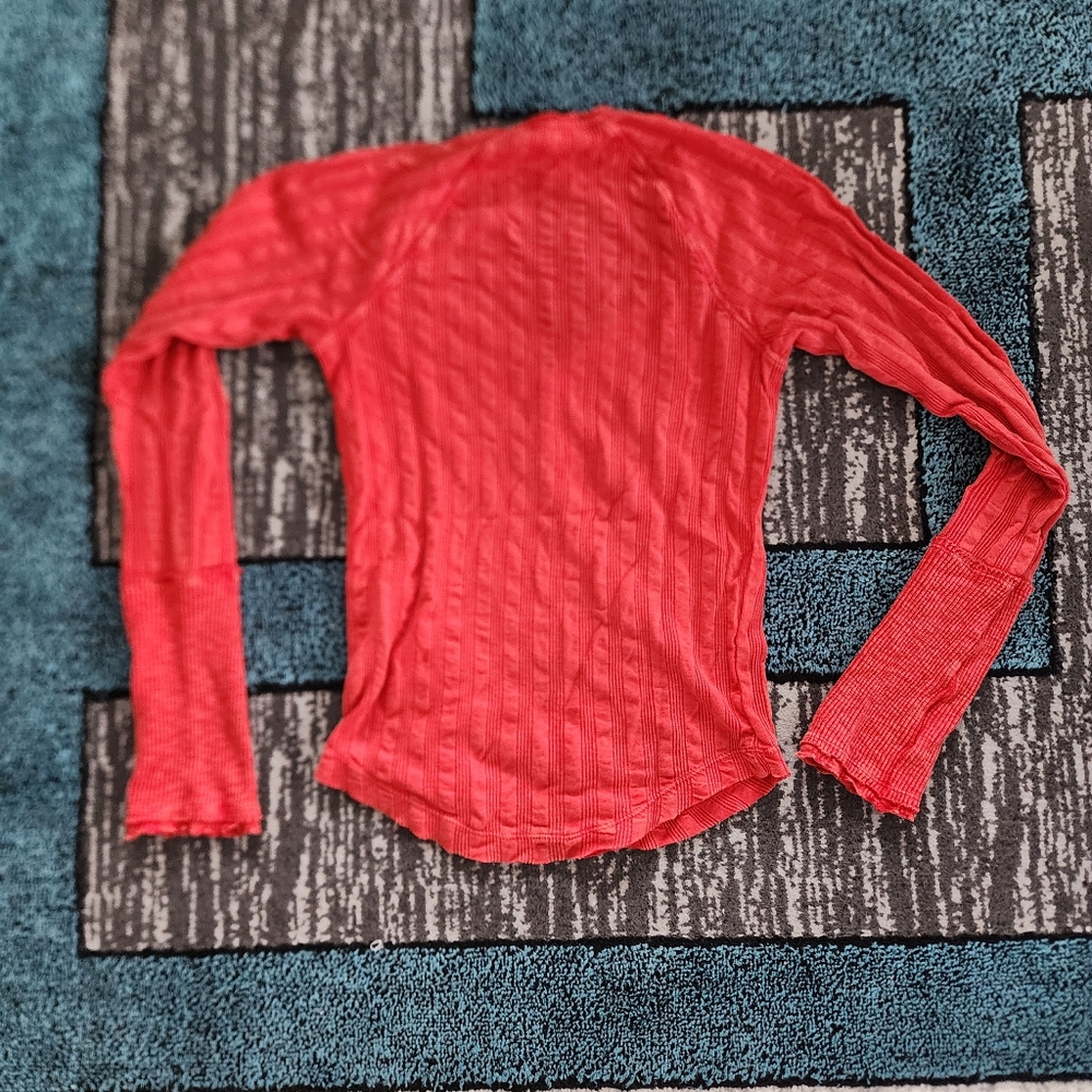 Easter Sunday Free People Wild Hearts Henley In Persimmon - Picture 6 of 9